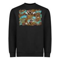 Black western leopards and turquoise with cowhide background Heavyweight Sweatshirt - Artiststas