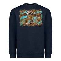 Navy western leopards and turquoise with cowhide background Heavyweight Sweatshirt - Artiststas