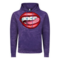 Cloud Purple Lips Dental Braces Vintage Hoodie - Artiststas