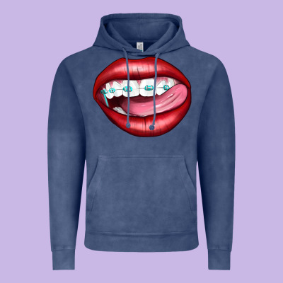 Lips Dental Braces Vintage Hoodie Designed By Artiststas