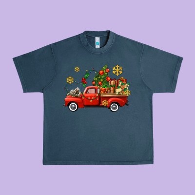 Christmas Truck Urban Heavy Tee Designed By Adodesignshop