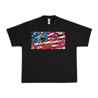 Black usa flag and leopard with wood license plate Urban Heavy Tee - Artiststas