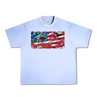 Grape Ice usa flag and leopard with wood license plate Urban Heavy Tee - Artiststas