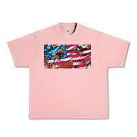 Salmon usa flag and leopard with wood license plate Urban Heavy Tee - Artiststas