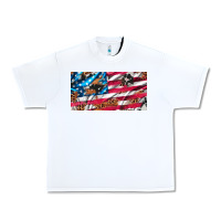 White usa flag and leopard with wood license plate Urban Heavy Tee - Artiststas