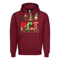 Burgundy pct patient care technician christmas Zipper Hoodie - MaliasSmallBusiness