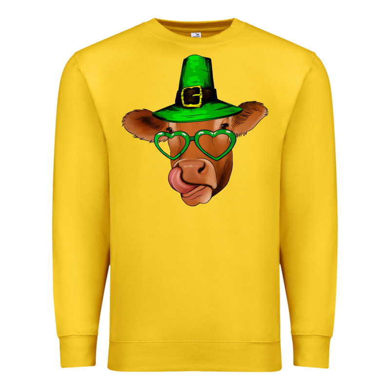St Patricks Day Cow Premium Sweatshirt by Bettercallsaul | Teevron