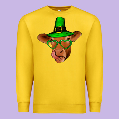 St Patricks Day Cow Premium Sweatshirt Designed By Bettercallsaul
