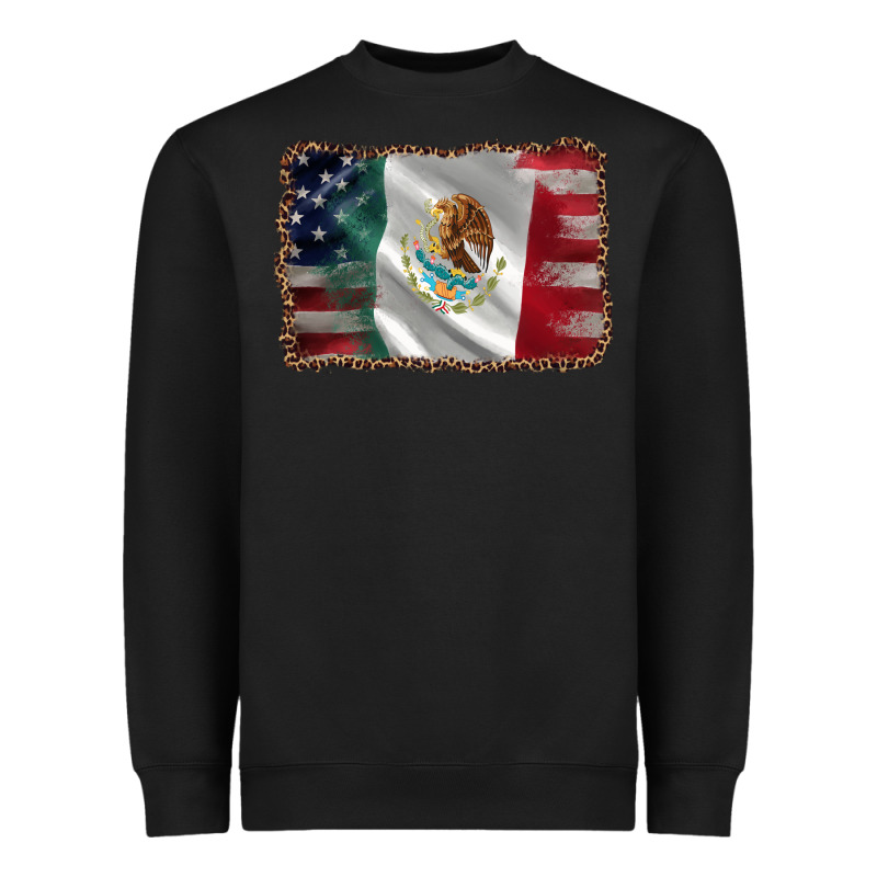 Mexico Flag And Usa Flag Heavyweight Sweatshirt by AdoDesignShop | Teevron