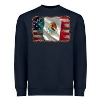 Navy mexico flag and usa flag Heavyweight Sweatshirt - AdoDesignShop