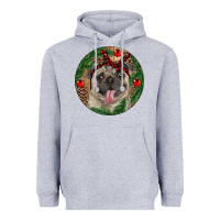 Christmas Pug With Leopard Heavyweight Hoodie | Teevron