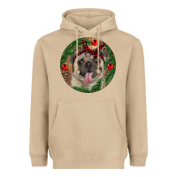 Mushroom Christmas Pug With Leopard Heavyweight Hoodie - RanaPortraitStore