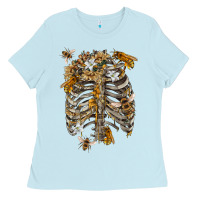 Baby Blue Flower rib cage bees Ladies Tee - RanaPortraitStore