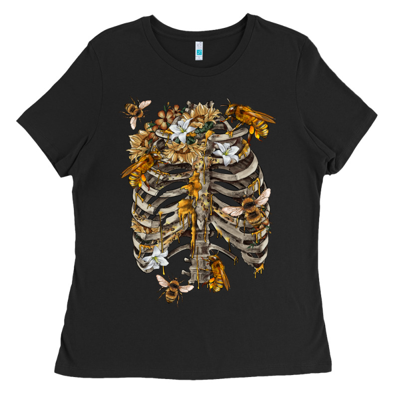 Flower Rib Cage Bees Ladies Tee by RanaPortraitStore | Teevron