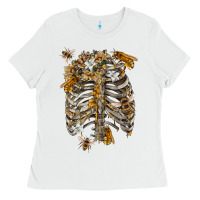 White Flower rib cage bees Ladies Tee - RanaPortraitStore