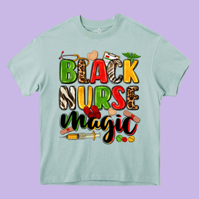 Black Nurse Magic Heavy Core Tee Designed By Zillion Design Studio