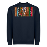 Navy western horses gemstone horse cowhide leopard floral background licens Heavyweight Sweatshirt - Artiststas