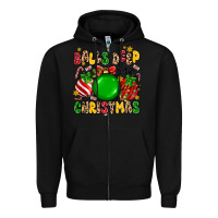 Black balls deep into christmas Zipper Hoodie - MaliasSmallBusiness