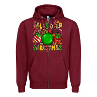 Burgundy balls deep into christmas Zipper Hoodie - MaliasSmallBusiness