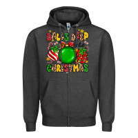 Charcoal Heather balls deep into christmas Zipper Hoodie - MaliasSmallBusiness