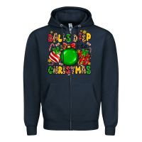 Navy balls deep into christmas Zipper Hoodie - MaliasSmallBusiness