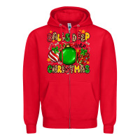 Red balls deep into christmas Zipper Hoodie - MaliasSmallBusiness