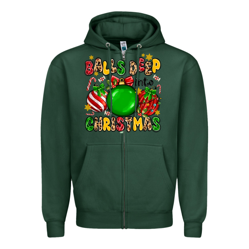 Balls Deep Into Christmas Zipper Hoodie by MaliasSmallBusiness | Teevron