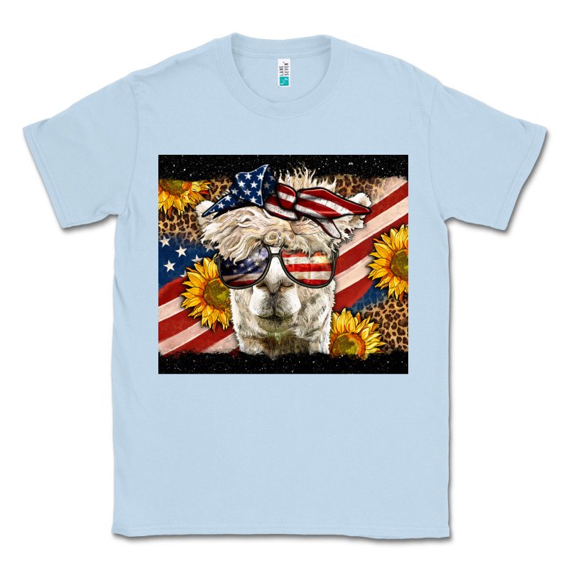 Western 4th Of July Llama Background Classic Tee by LillyAllenDesigns | Teevron