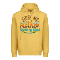 Antique Gold First My Mother Forever My Friend with Daisies Premium Hoodie - texasbilliewilder