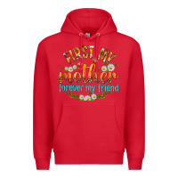 Red First My Mother Forever My Friend with Daisies Premium Hoodie - texasbilliewilder