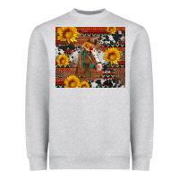 Heather Grey western horse with sunflowers and aztec leopard cowhide Heavyweight Sweatshirt - Artiststas