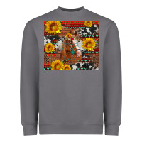 Storm western horse with sunflowers and aztec leopard cowhide Heavyweight Sweatshirt - Artiststas