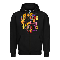 Black educator of tiny humans Zipper Hoodie - NancyCooperArtShop