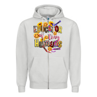 Dove Grey educator of tiny humans Zipper Hoodie - NancyCooperArtShop