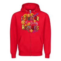 Red educator of tiny humans Zipper Hoodie - NancyCooperArtShop