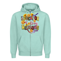 Seafoam educator of tiny humans Zipper Hoodie - NancyCooperArtShop