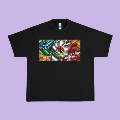 Usa Flag And Mexico Flag With Sunflower And Cowhide  License Plate Urban Heavy Tee Designed By Artiststas