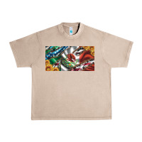 French Oak usa flag and mexico flag with sunflower and cowhide  license plate Urban Heavy Tee - Artiststas