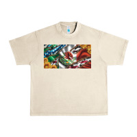 Sandshell usa flag and mexico flag with sunflower and cowhide  license plate Urban Heavy Tee - Artiststas