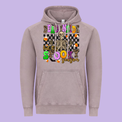 Dead Inside But Its Spooky Season Vintage Hoodie Designed By Adodesignshop