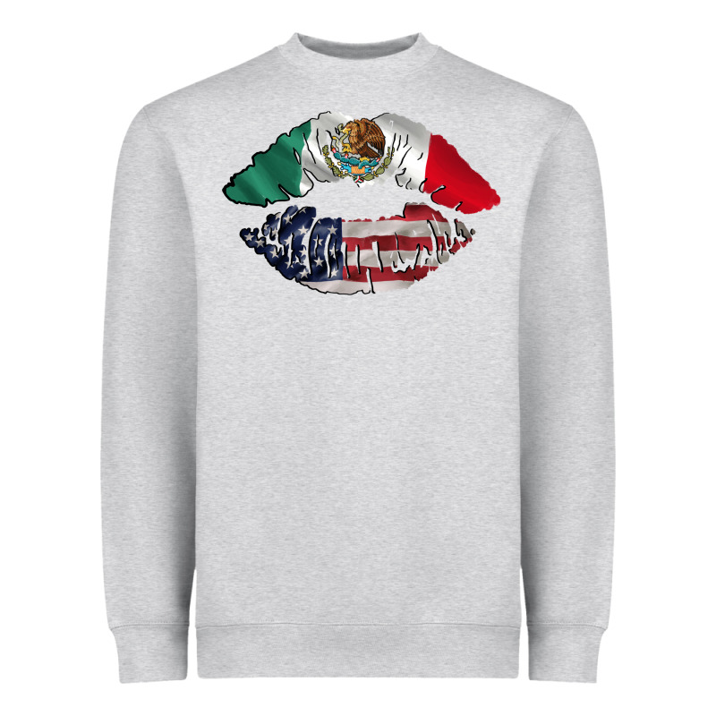 Mexico Usa Lips Heavyweight Sweatshirt by AdoDesignShop | Teevron
