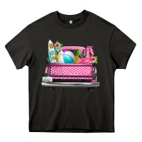 Summer Pink Truck Beach Heavy Core Tee | Teevron