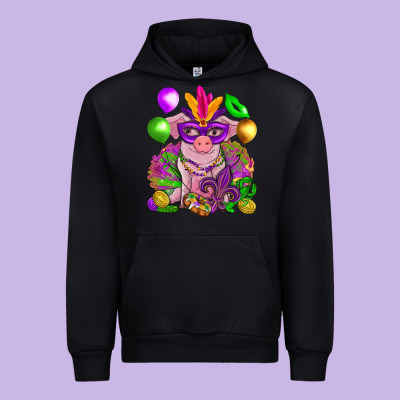 Mardi Gras Pig Urban Hoodie Designed By Howdyjamesfarm