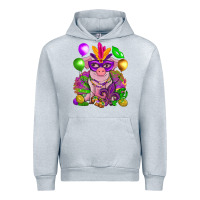 Heather Grey Mardi Gras Pig Urban Hoodie - HowdyJamesFarm