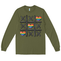 Army Green pride tic tac toe Long Sleeve Tee - MaliasSmallBusiness