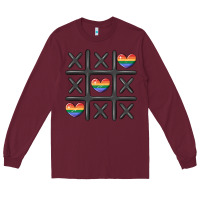 Burgundy pride tic tac toe Long Sleeve Tee - MaliasSmallBusiness