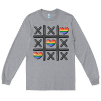 Heather Grey pride tic tac toe Long Sleeve Tee - MaliasSmallBusiness