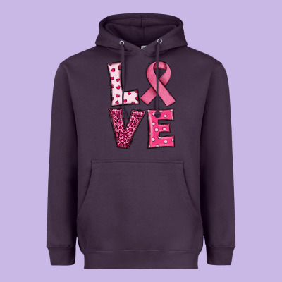Western Breast Cancer Love Heavyweight Hoodie Designed By Ranaportraitstore
