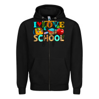 I Love School Zipper Hoodie | Teevron