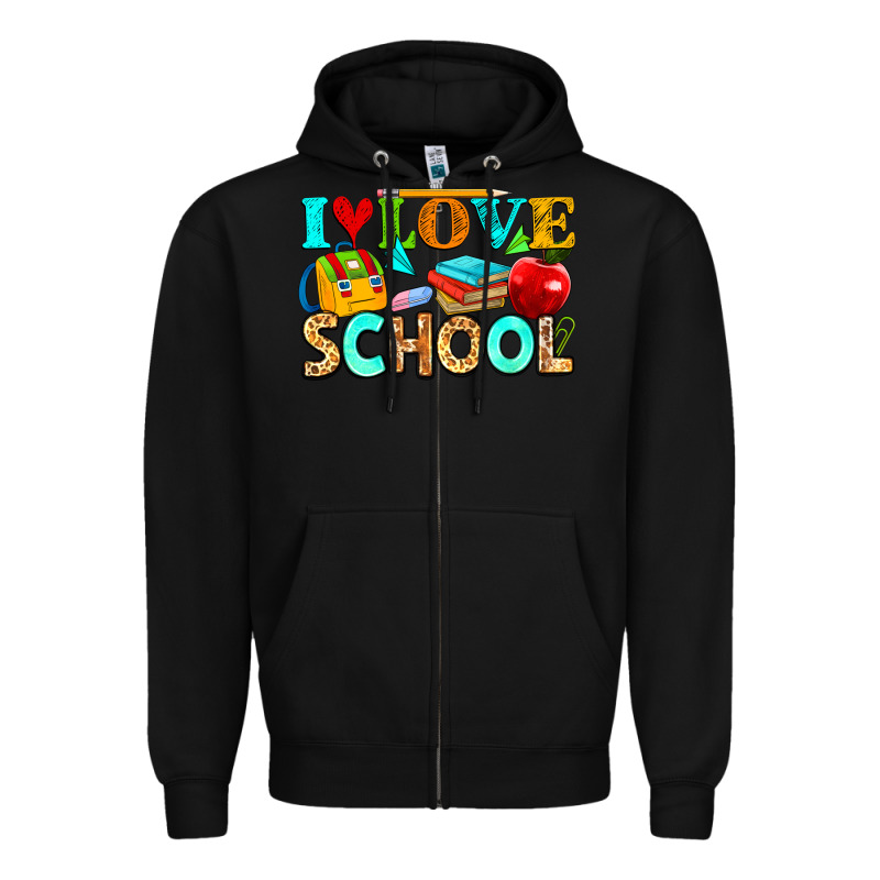 I Love School Zipper Hoodie by NancyCooperArtShop | Teevron